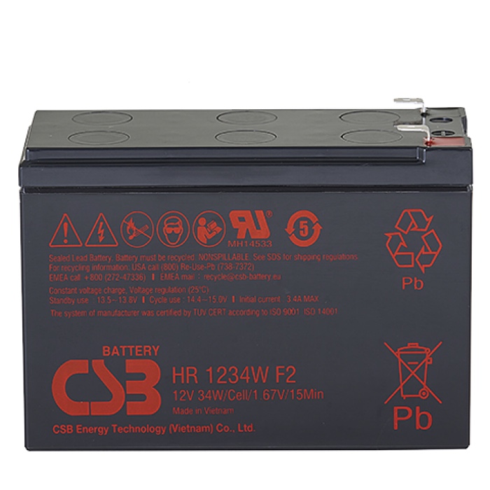 Аккумулятор CSB HR1234WF2 AGM 12V 9Ah, CSB